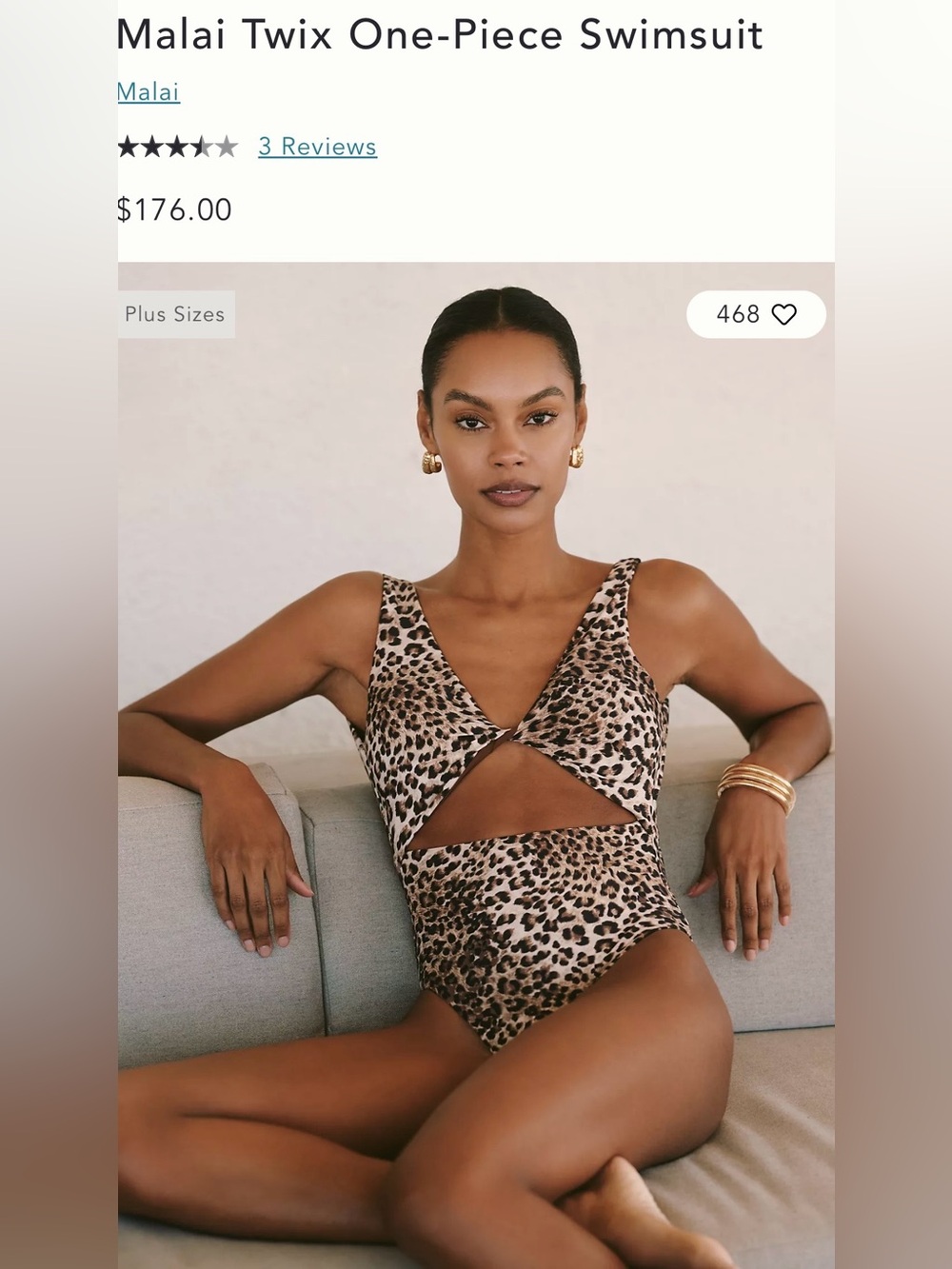 ANTHROPOLOGY Malai Twix One-Piece Swimsuit M